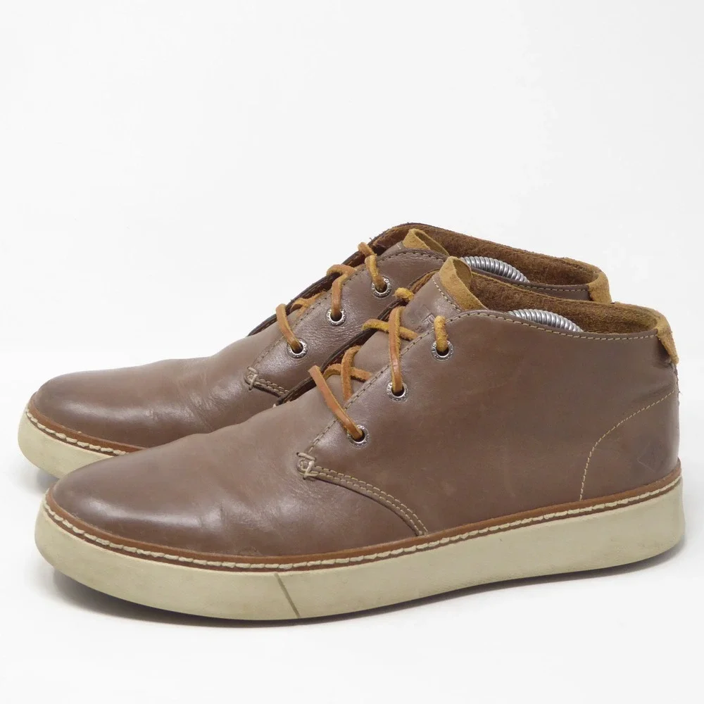 Sperry Mens Clipper Chukka Boots Brown Leather STS13450 9.5
